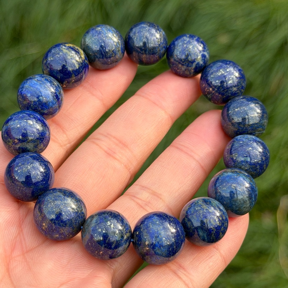 14.5mm stretchable‎ blue lapis lazuli bracelet 1051